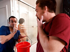 Bad, Braunhaarige, Geschnappt, Hundestellung, Behaart, Milf, Muschi, Nass