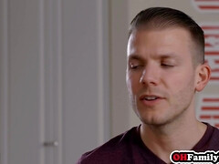 18 jaar, Blond, Diep in de keel, Lul, Kwartet, Hardcore, Tiener, Tieten likken