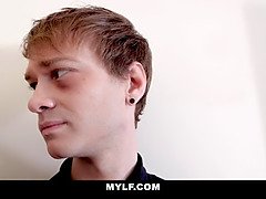 デカパイ, フェラチオ, 茶髪の, チン, Hd, シゴき, 淫乱熟女, 母