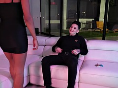 素人, 黒人, 黒人, レズビアン, なめる, ペニスバンド, タトゥー, オッパイの