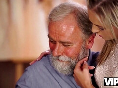 Sucer une bite, Couple, Mignonne, Papa, Grandpère, Embrassement, Léchez, Nénés