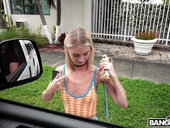 Rubia, Autobús, Al aire libre, Sexo soft
