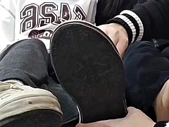 素人, アジア人, 中国人, ダブル開発, 足, なめる, フェラする, 三人