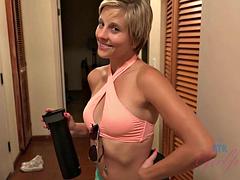 POV - Settled into your hotel room with Makenna Blue you take time to talk and enjoy her body: Porn