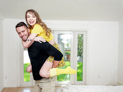 Dirty schoolgirl Leila Cove fucks with her horny stepbrother