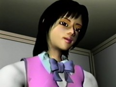 Tridimensionnel, Brunette brune, Tir de sperme, Faciale, Jouets