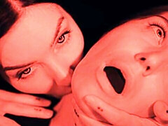 Hd, レズビアン, なめる, オマンコ, 赤毛, ラフ, 奴隷, タトゥー