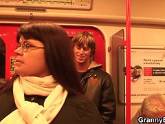 Fat mature bitch is picked up and doggystyled