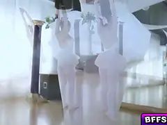 Babes in a hot orgy during ballet session
