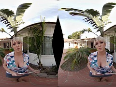 3d, デカパイ, ブロンド, 中出し, 手コキする, 熟年, 淫乱熟女, 現実