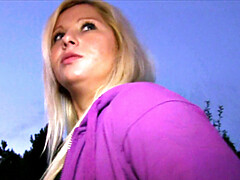 Blonde amateur gets fucked in public for stranger's pleasure