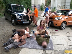 Hard rough outdoor Orgy with Eden Ivy, Rebecca Volpetti, Lady Gang and Jennifer Mendez with blowjobs, squirting orgasms and hot fucking