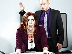 Grote kont, Grote lul, Pijpbeurt, Hondjeshouding, Kantoor, Kort haar, Tiener, Tieten likken