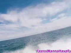 Party teens blowing dick