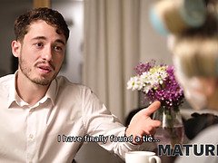 デカパイ, エロ熟女, カップル, ヨーロピアン, 熟年, オマンコ, 魅力的, 剃毛