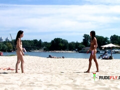 Любители, Пляж, Нудисты, На публике, Молоденькие, Сиськи, Подглядывание