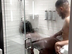 Asiático, Culo, Tetas grandes, Negro, Polla, Coño, Ducha, Tetas