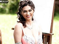 Impressive solo masturbation with a big-boobed brunette Alexya