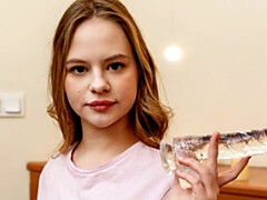 The first-class redhead Venera Murkovski is fucking with a dildo