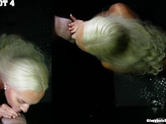 Blondine, Blasen, Sperma im mund, Kehlenfick, Aufs gesicht abspritzen, Hd, Milf, Titten