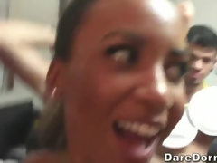 黒人, 大学生, 学生寮, 顔射, 現実, 赤毛, 剃毛, ティーン