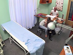 Creampied euro patient blowing docs dick