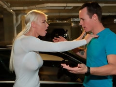 アナル, お尻, ブロンド, 車, 手コキする, ハードコア, キス, 淫乱熟女