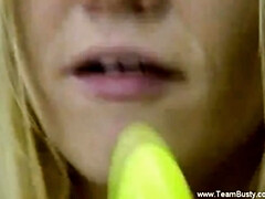 Blondine, Blasen, Vollbusig, Spermaladung, Schwanz, Handjob, Hd, Titten