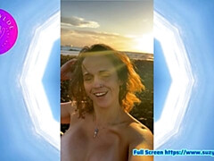 Plage, Gros seins, Femelle, Masturbation, Orgasme, Public, Solo, Gicler