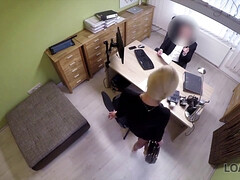 Audition, Blonde, Couple, Tchèque, Argent, Bureau, Fils, Adolescente