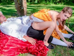 Cul, Blonde, Robe, Doigter, Branlette thaïlandaise, Léchez, De plein air, Chatte