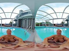 Dreidimensional, Grosse titten, Blondine, Hardcore, Milf, Pool, Realität, Titten