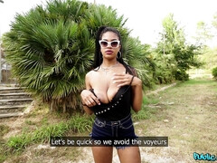 Amateur, Noire, Sucer une bite, Queue, Noir ébène, Faciale, Fille latino, De plein air