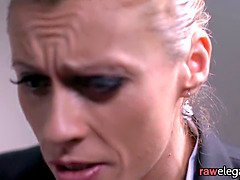MILF babe assfucked during interrogation