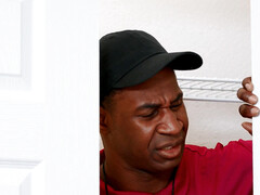 Américain, Noire, Petit ami, Couple, Queue, Petite femme, Jupe, Tatouage