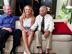 Three perverted old vs young blonde innocent teen 18+
