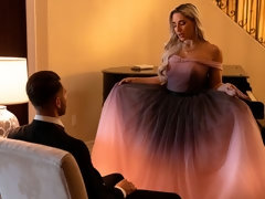 Rubia, Mamada, Estilo perrito, Vestido, Peludo, Pajear, Latina, Coño