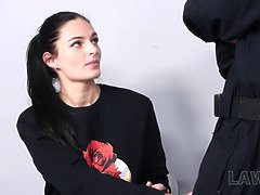 18, 茶髪の, 牢屋, オフィス, ポリス, 現実, ラフ, ティーン