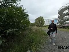 デカパイ, ブロンド, 車, 浮気者, 熟年, 淫乱熟女, 叫ぶ, 妻
