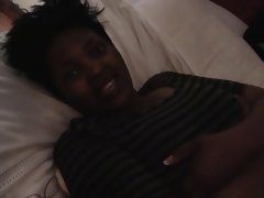 African With Huge Tits Chooses Cock Over Dildo