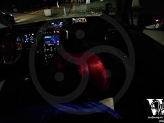 素人, アジア人, フェラチオ, 車, ハードコア, アウトドア, 公共, シーメール