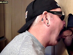 Cum-loving gloryhole DILF sucks BF's dong for mouthful of jizz