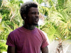 Naughty PAWG gagging on big black dick