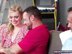 Stellung 69, Blasen, Tochter, Schwanz, Hundestellung, Flotter vierer, Gruppe, Handjob