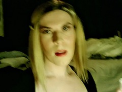 Belleza, Verga grande, Europeo, Lencería, Montar, Transexual, Solo, Tetas