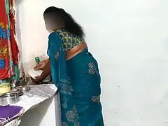 Aunty was cleaning the dishes in the kitchen wearing a saree and I went behind her and tied her up and had sex with her.