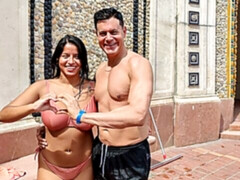 Grosser arsch, Grosser schwanz, Blasen, Braunhaarige, Latina, Pov, Rasiert, Tittenfick