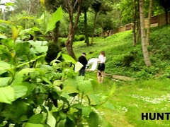 18, チェコ, ヨーロピアン, 彼女, 自然山雀, アウトドア, 穴開きパンティ, ハメ撮り