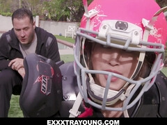 Sucer une bite, Petit ami, Gorge profonde, Léchez, Seins naturels, Chatte, Rousse roux, Rugueux