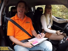 Fake Driving School Blonde learner Amaris and her perfect boobs fucked